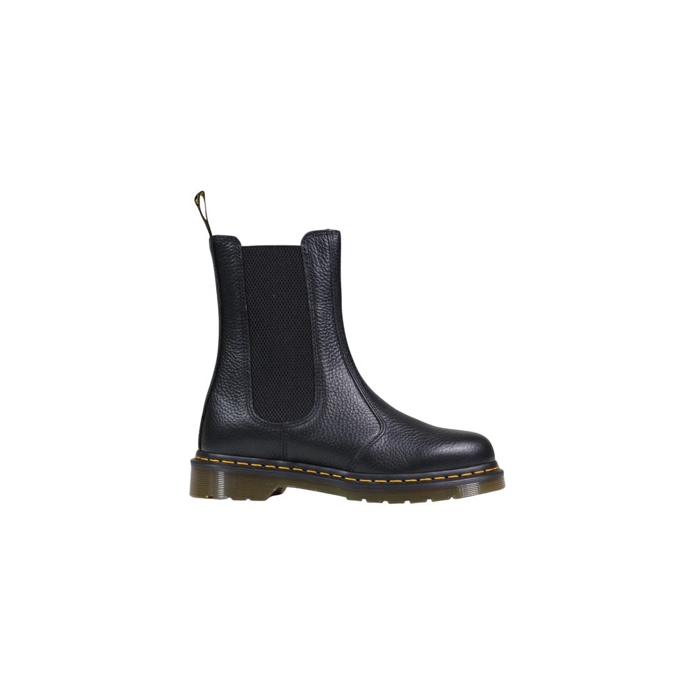 Schwarze Leder-Stiefeletten mit Chelsea-Elastikeinsätzen