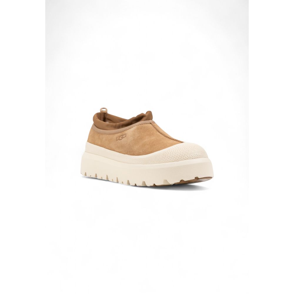 Beige Leather Clogs with Treaded Sole by UGG