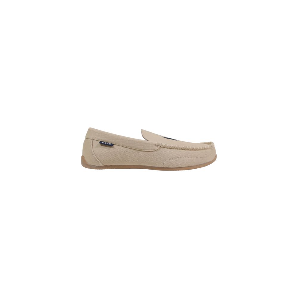 Beige Textilpantoffeln