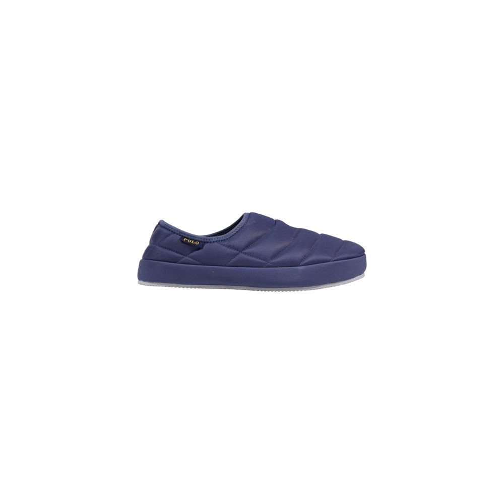 Blaue Synthetik-Slipper mit gestepptem Komfort