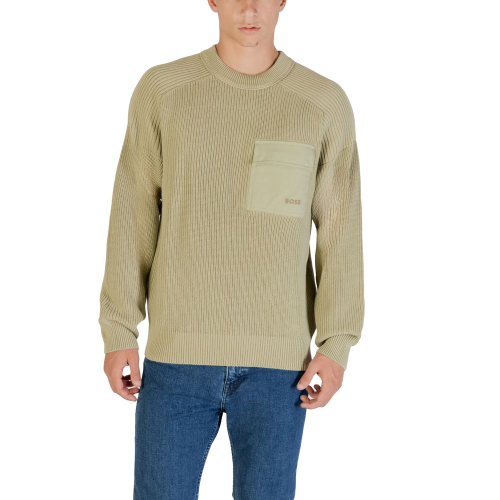 Green Cotton Sweatshirt with Embroidered Logo Patch