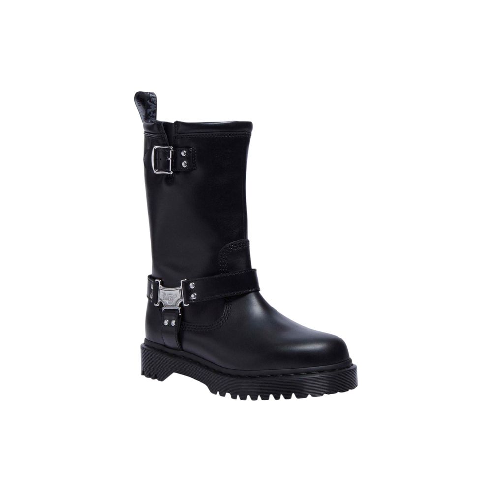 Schwarze Schnürstiefel aus Leder