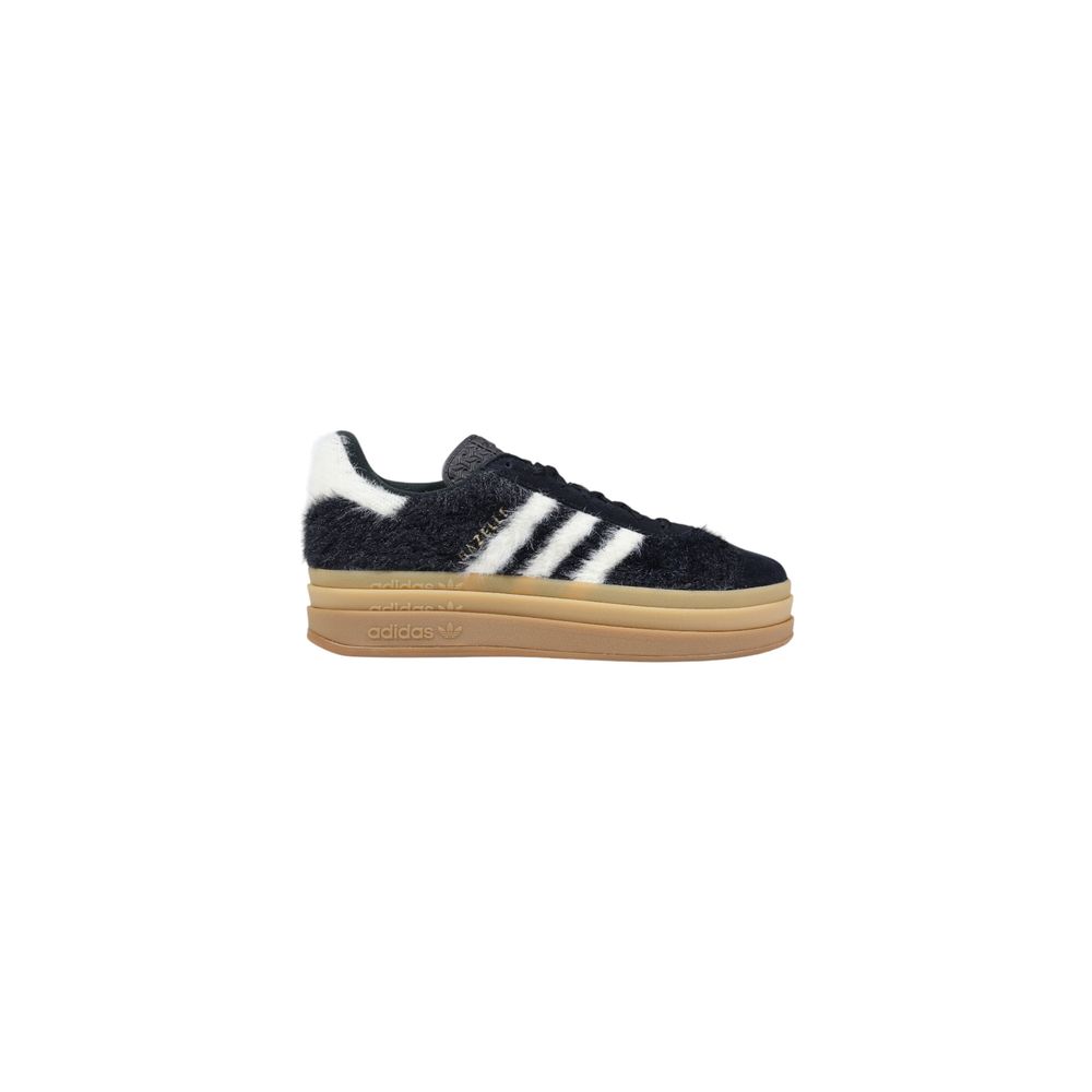 Schwarze Leder-Plateausneaker mit den typischen Streifen