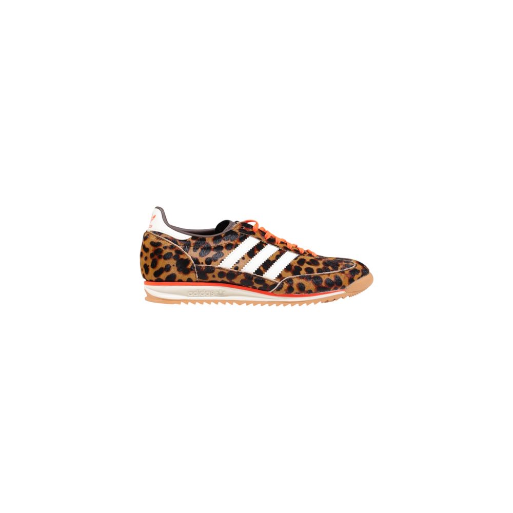 Braune synthetische Sneaker mit Animal-Print-Detail