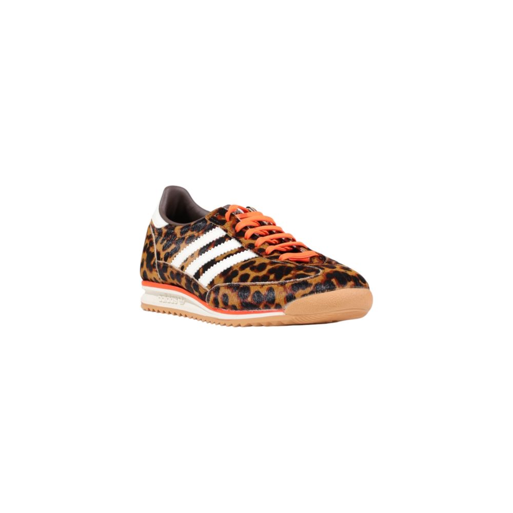 Braune synthetische Sneaker mit Animal-Print-Detail