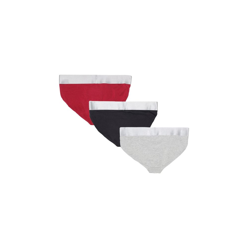 Bicolor Baumwollslips mit Logo-Bund 3er-Pack