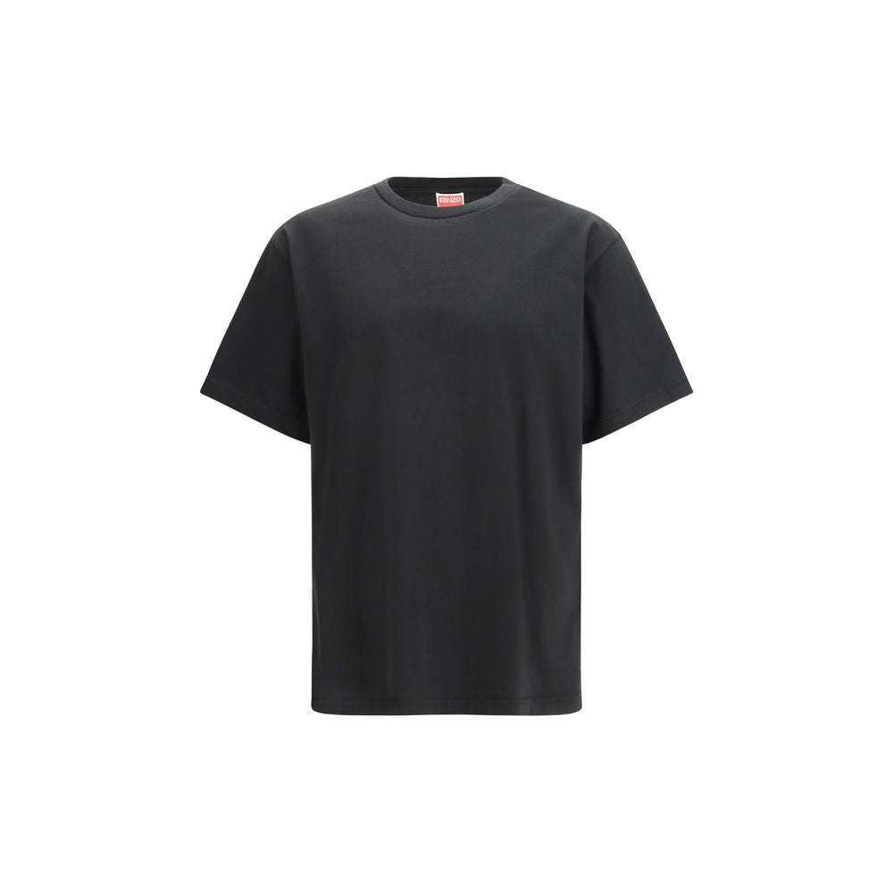 Black Cotton Oversized T-Shirt with Embroidery