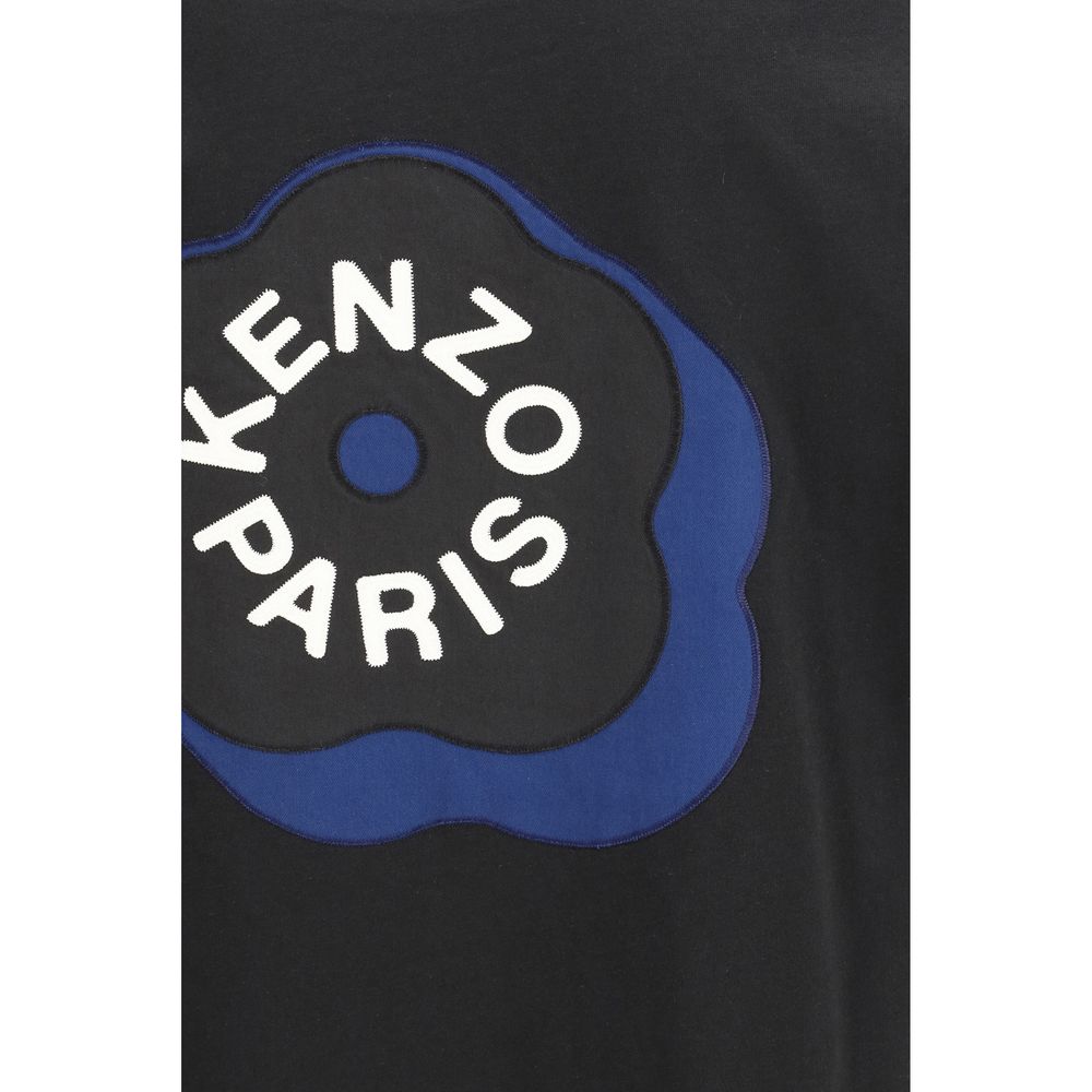 Black Cotton Oversized T-Shirt with Embroidery by Kenzo