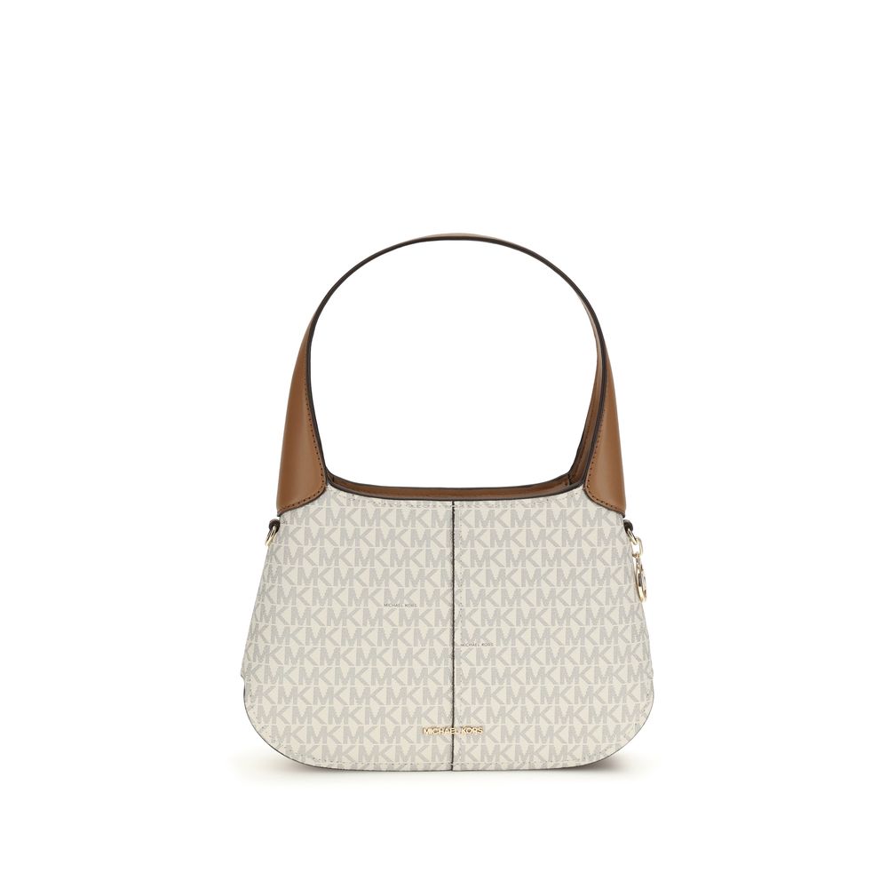 Beige Cotton Michael Kors Alice Shoulder Bag with Gold Details
