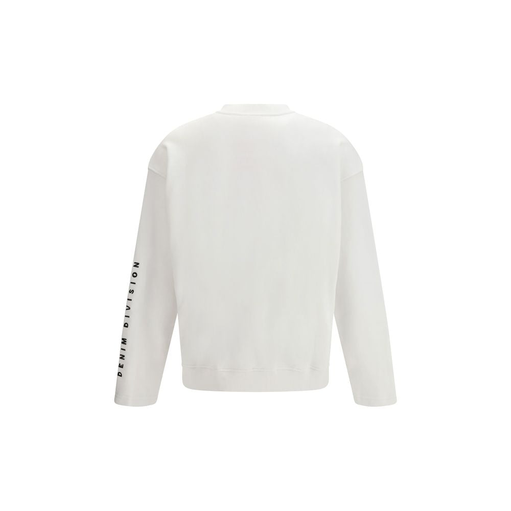 Weißes Baumwoll-Sweatshirt mit Diesel-Logo-Detail