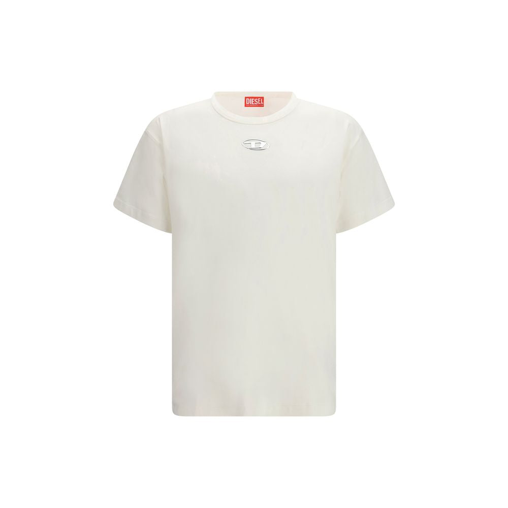 White Cotton T-Shirt with Subtle Logo Detail