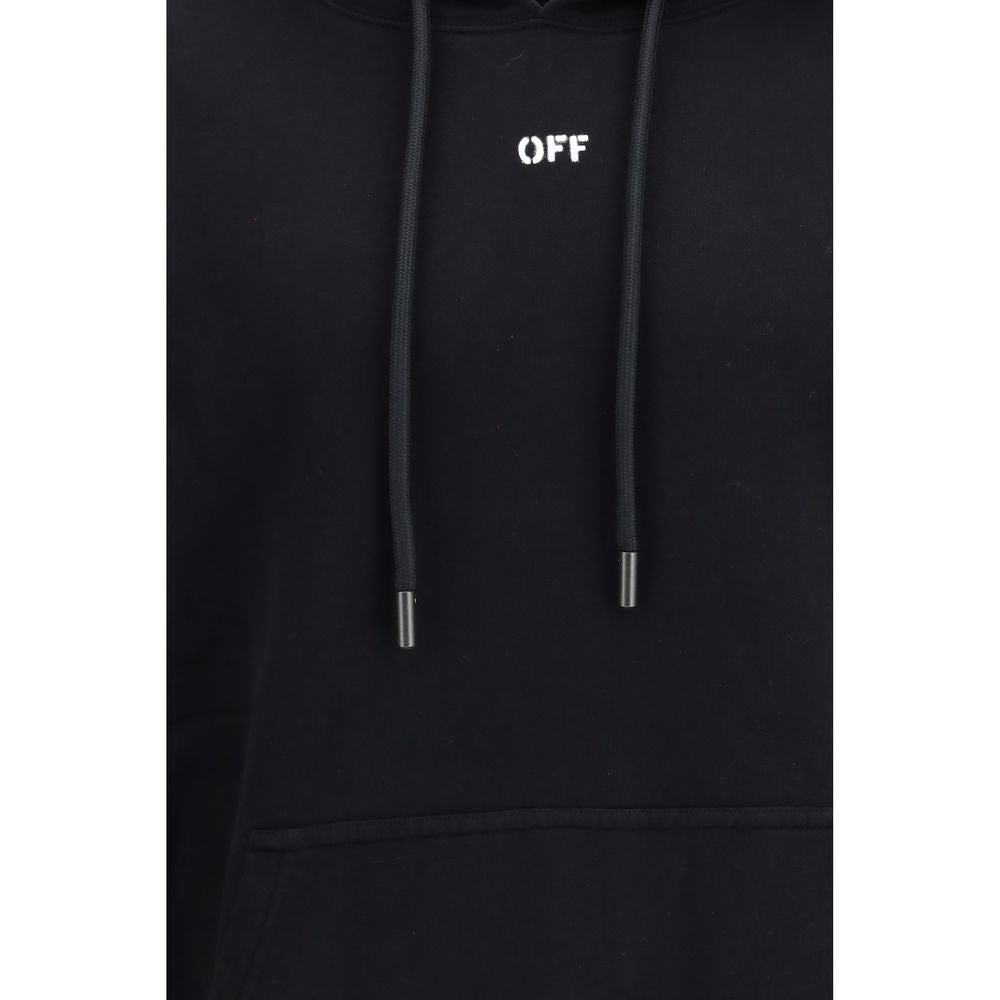 Black Cotton Hoodie with Araldic Arrow Graphic