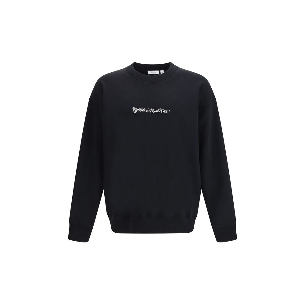 Schwarzes Baumwoll-Sweatshirt mit Rundhalsausschnitt und Pfeil-Motiv