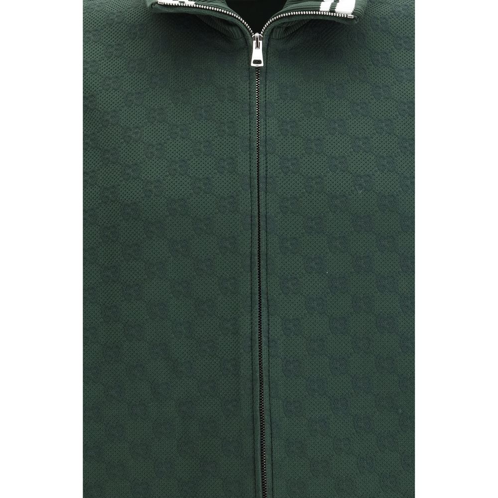 Bicolor Synthetic Shell Jacket with GG Motif