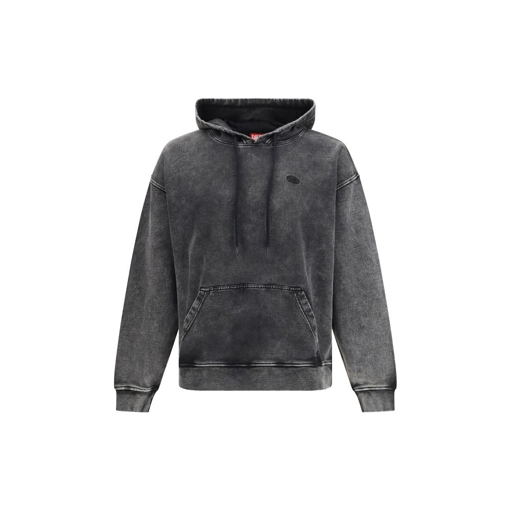Black Cotton Hoodie with Bold Branding