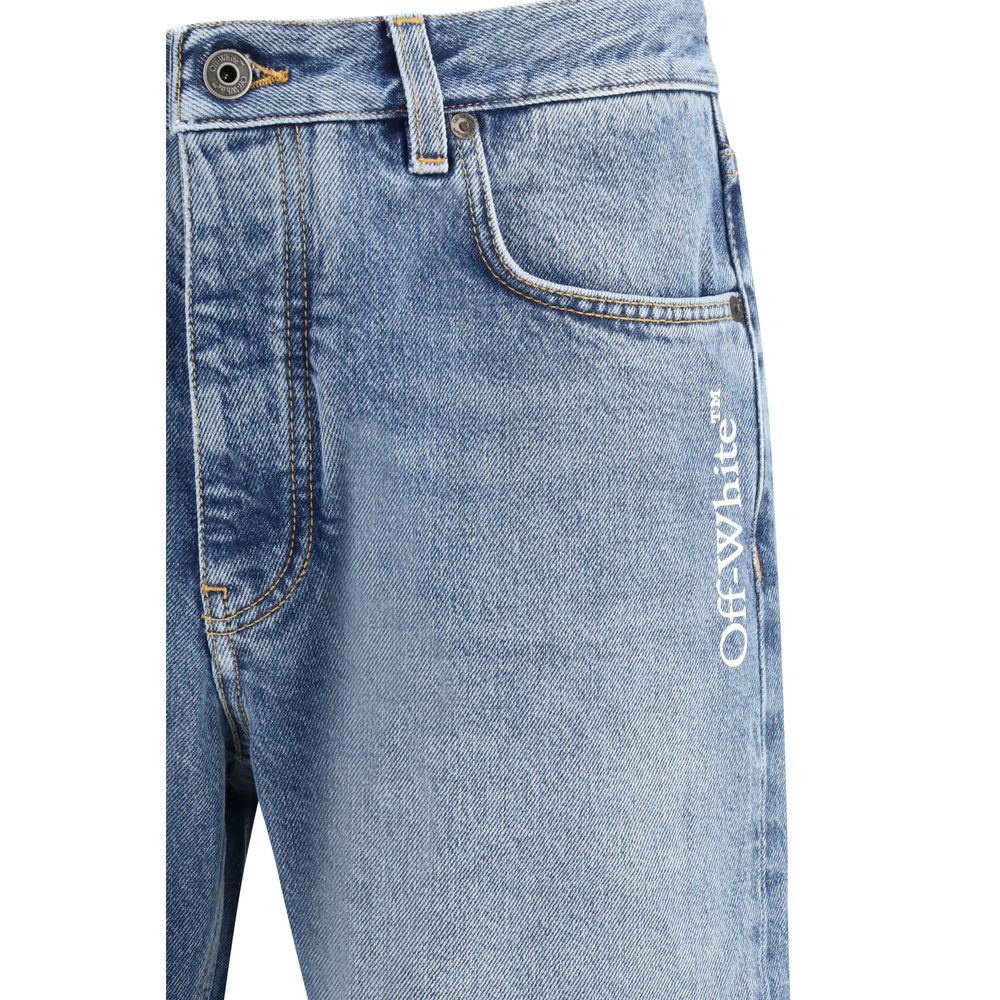 Blue Cotton Slim Relaxed Fit Jeans by Off-White