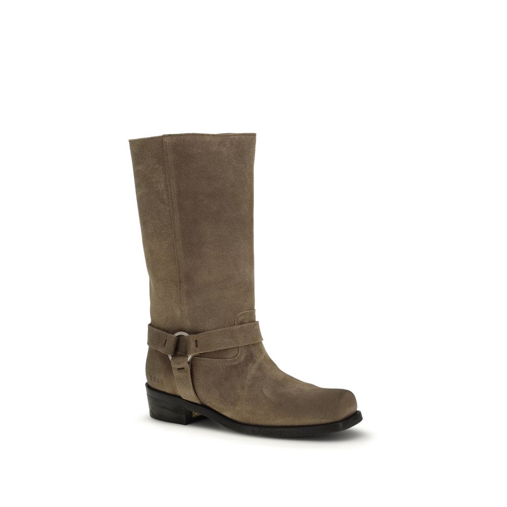 Golden Goose Beige Calf Leather Lace-Up Boots