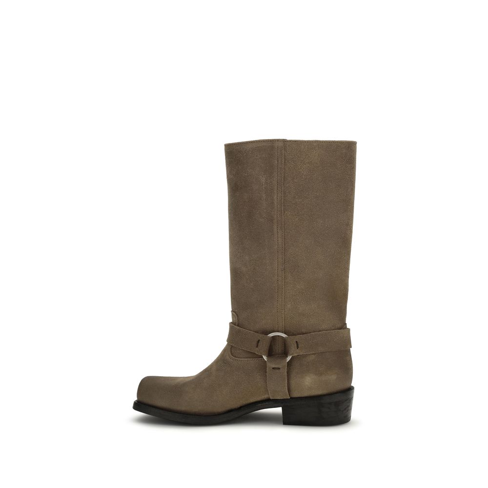 Golden Goose Beige Calf Leather Lace-Up Boots