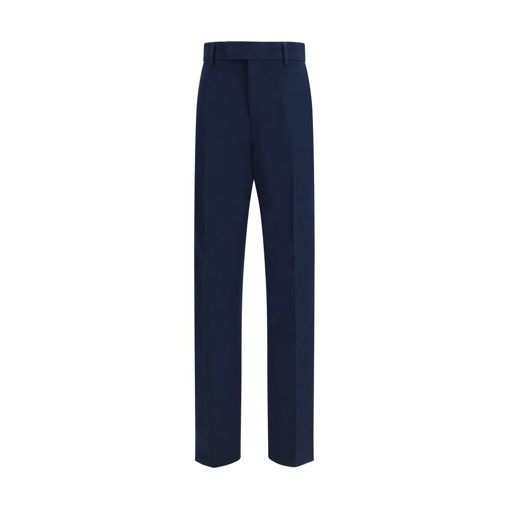 Blaue Chino-Hose aus Baumwoll-Kaschmir-Gemisch