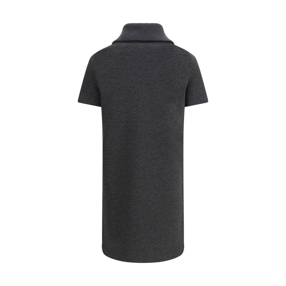 Gray Cotton Dress with Front Zip by Gucci