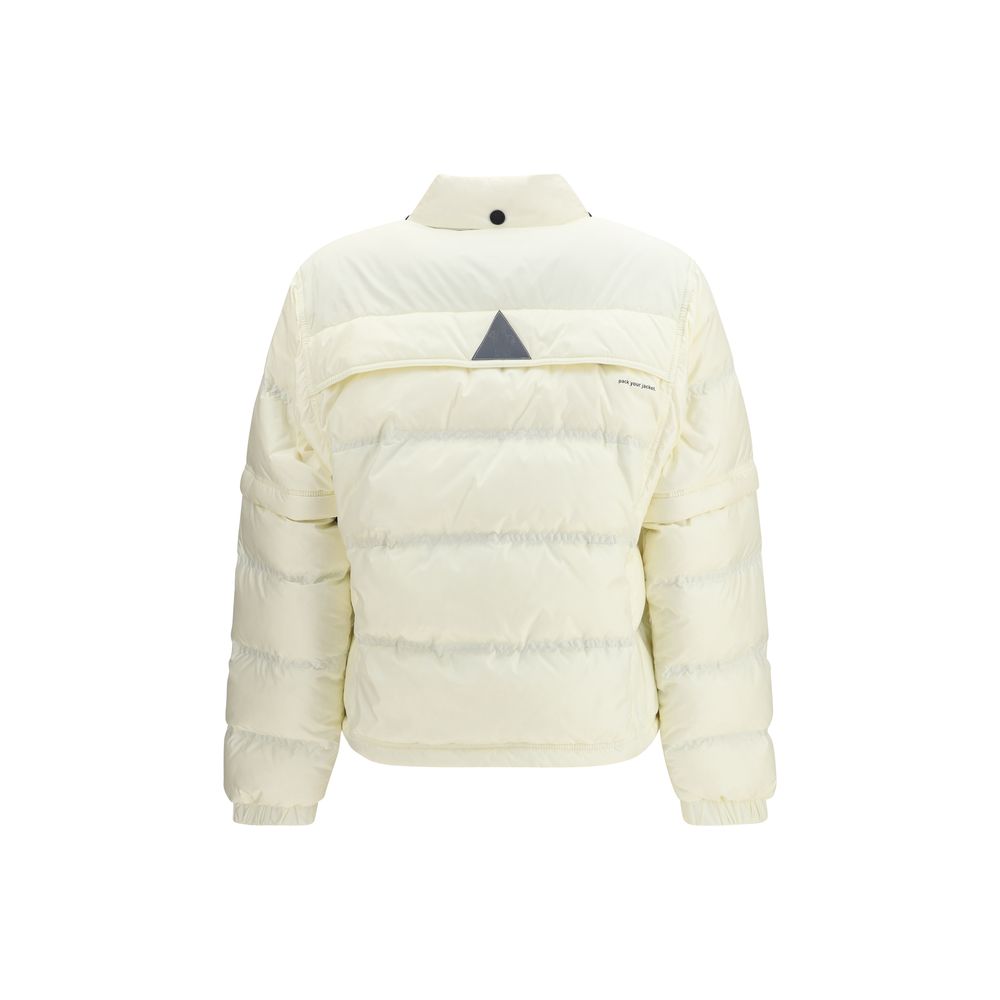 Beigefarbene Synthetik-Daunenjacke
