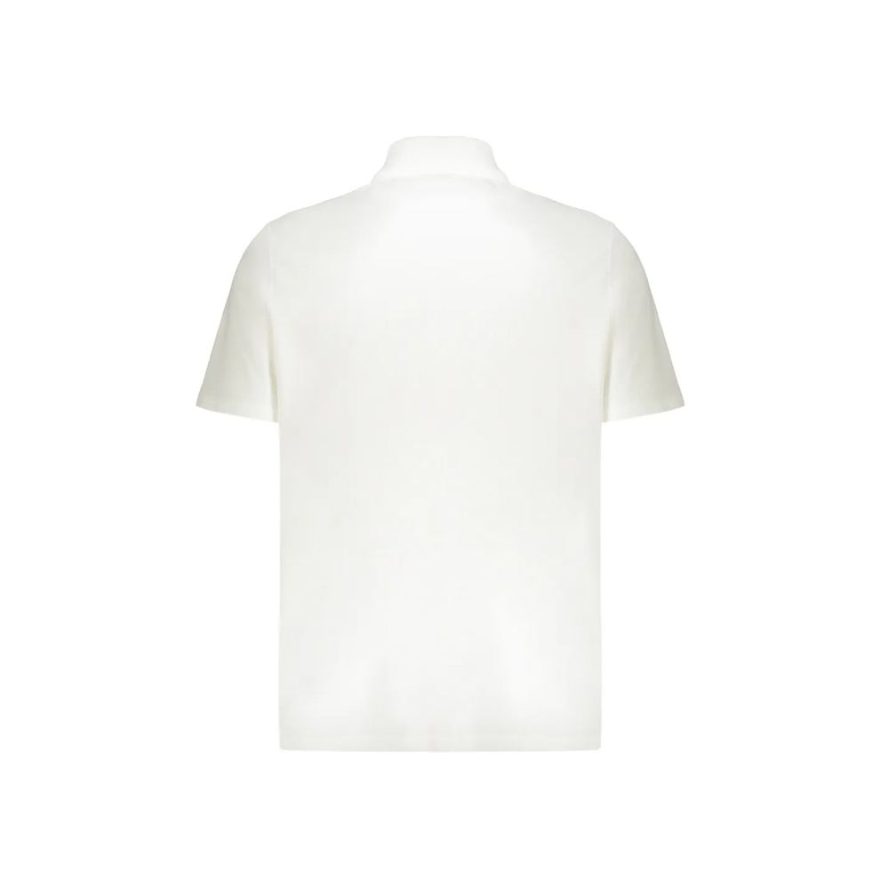 White Cotton Long Sleeve Polo Shirt