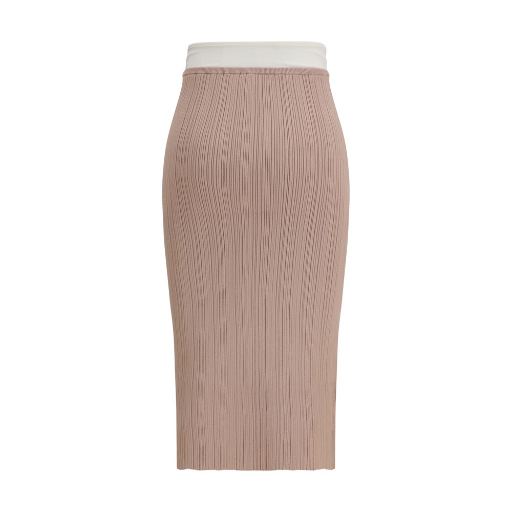 Multicolor Synthetic Viscose Midi Skirt