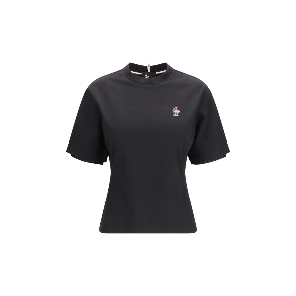 Black Cotton T-Shirt with Reflective Details