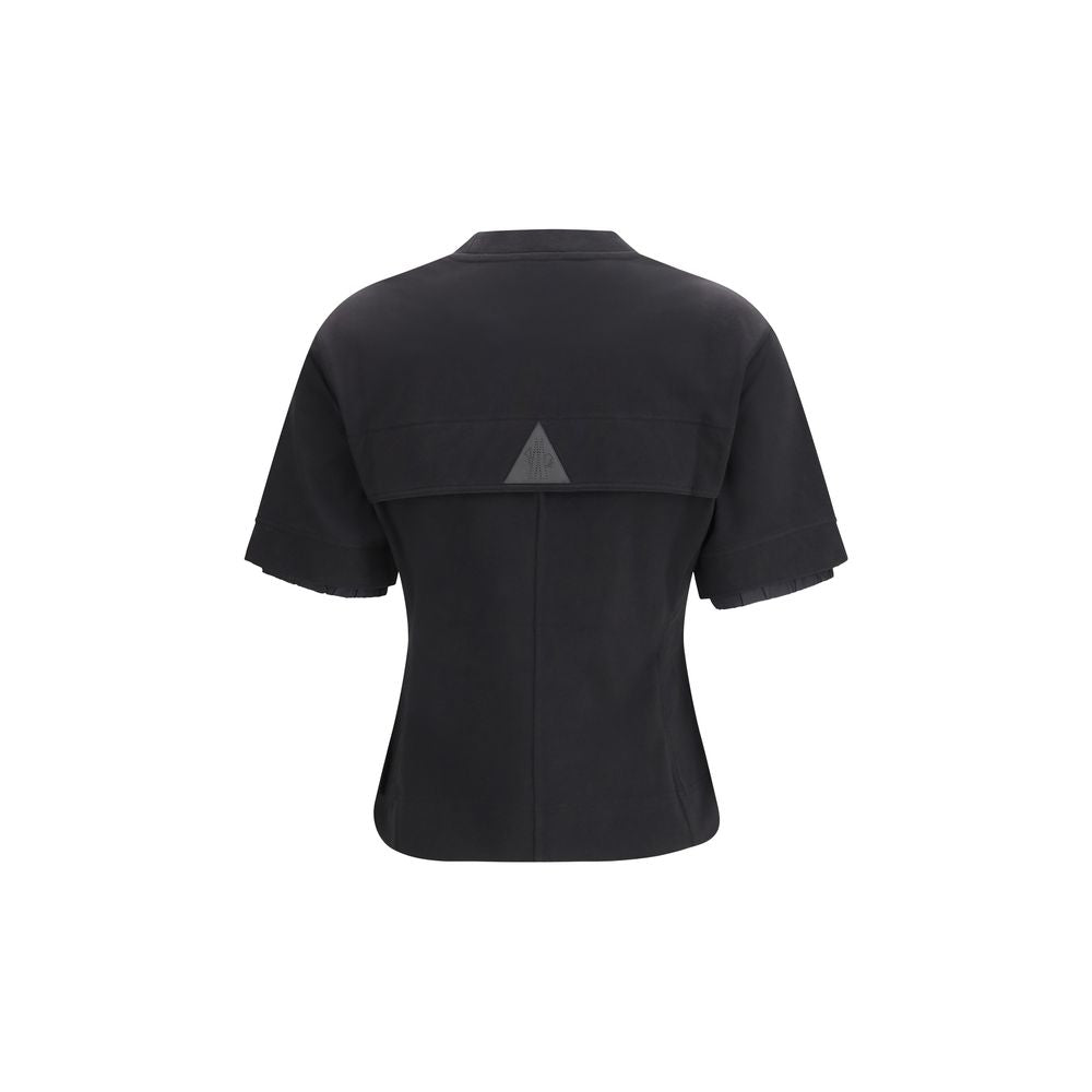 Black Cotton T-Shirt with Reflective Details