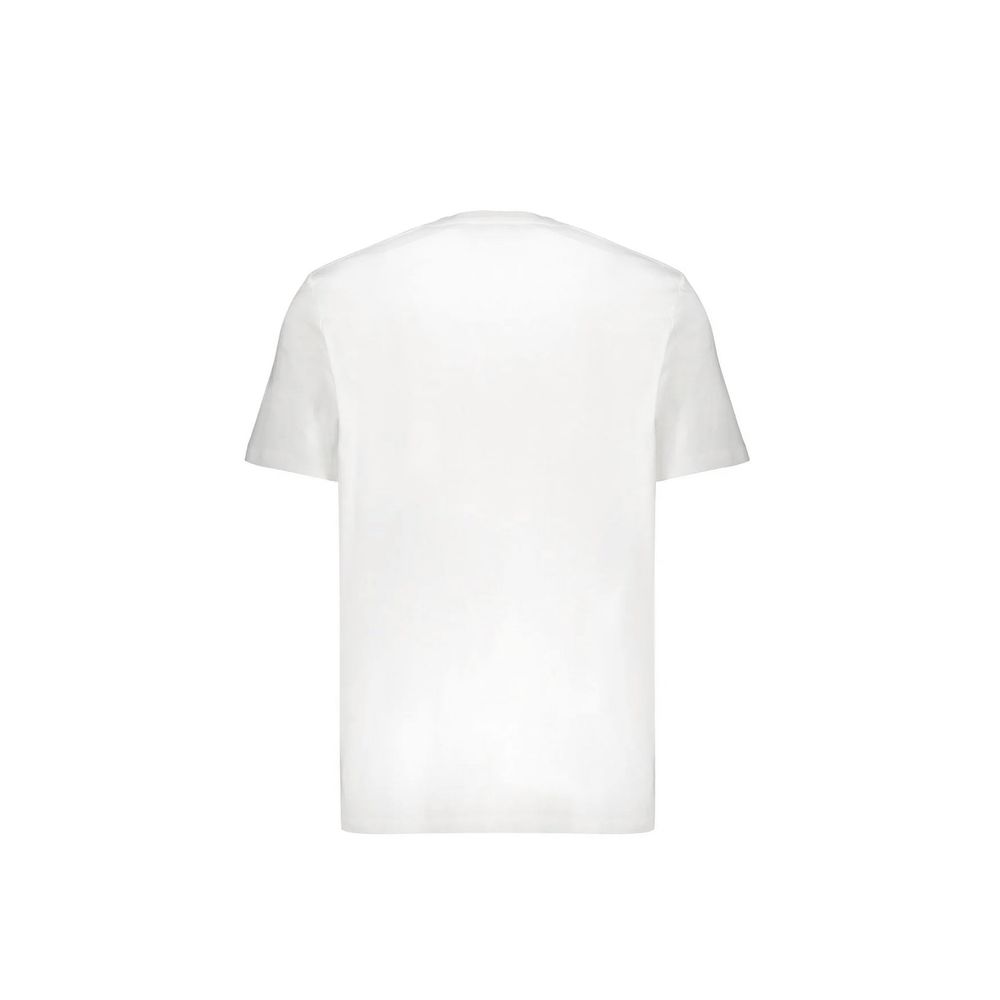 White Cotton T-Shirt with Contrast Logo Print