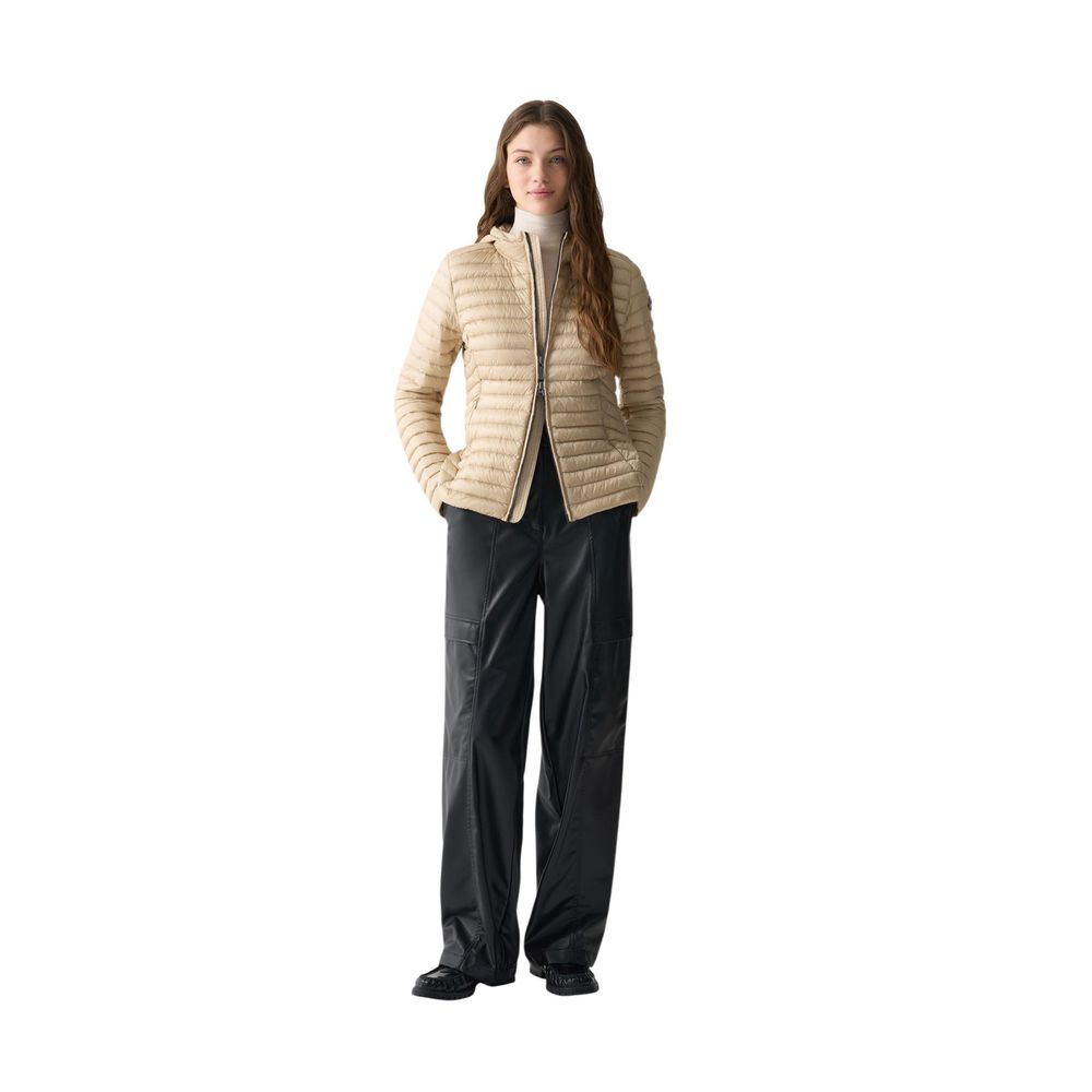 Beige Synthetic Quilted Coat