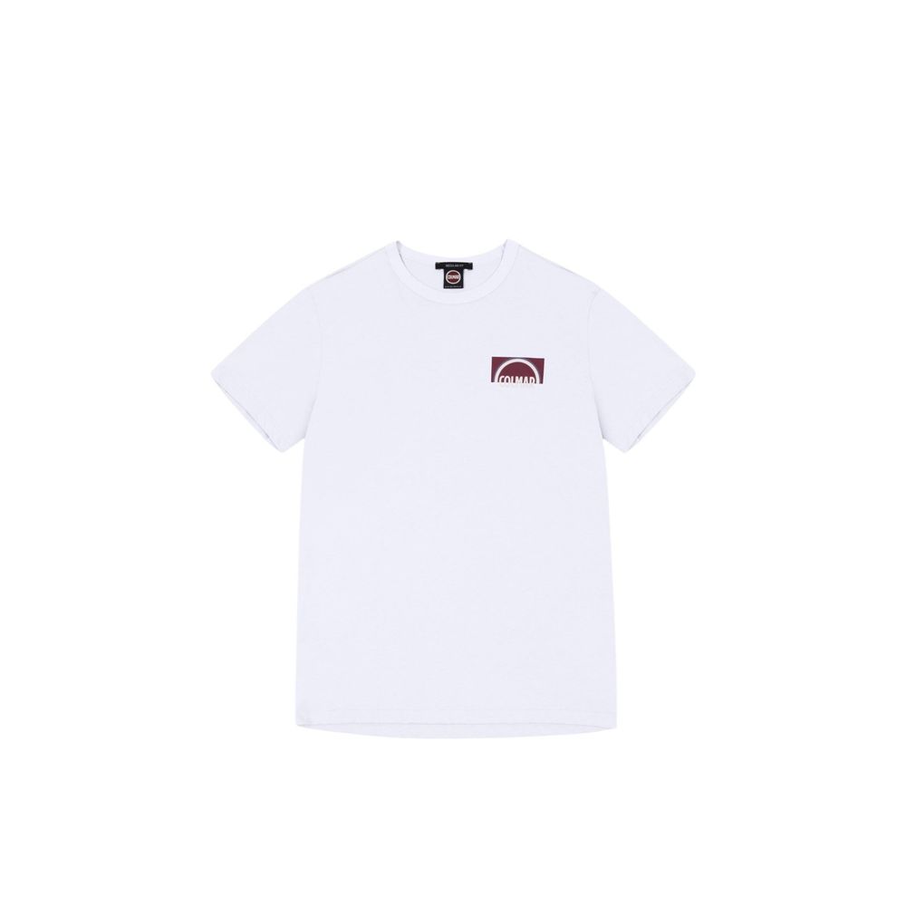 White Cotton T-Shirt with Colmar Logo Detail