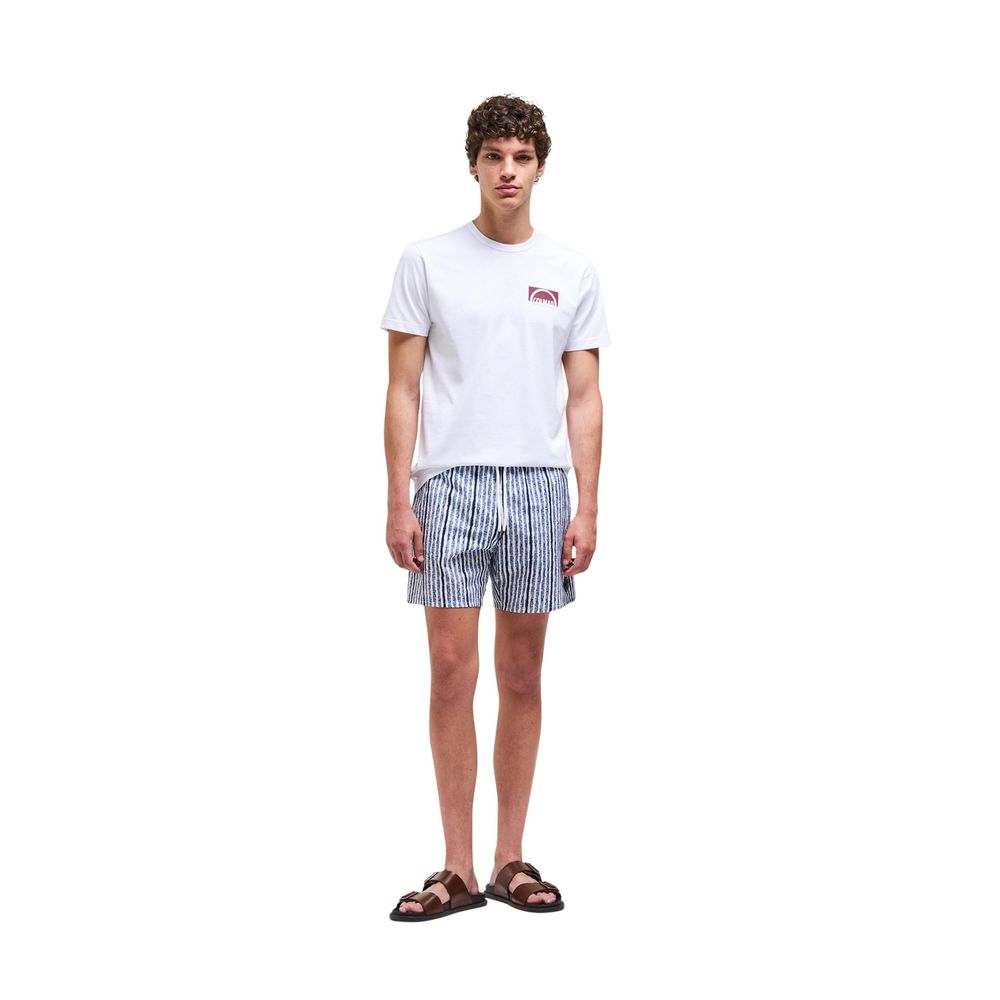 White Cotton T-Shirt with Colmar Logo Detail