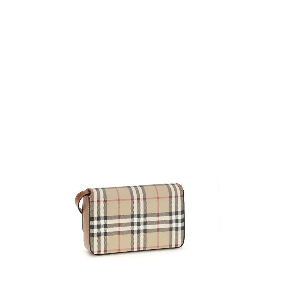 Beige Synthetic Wallet with Classic Check Pattern