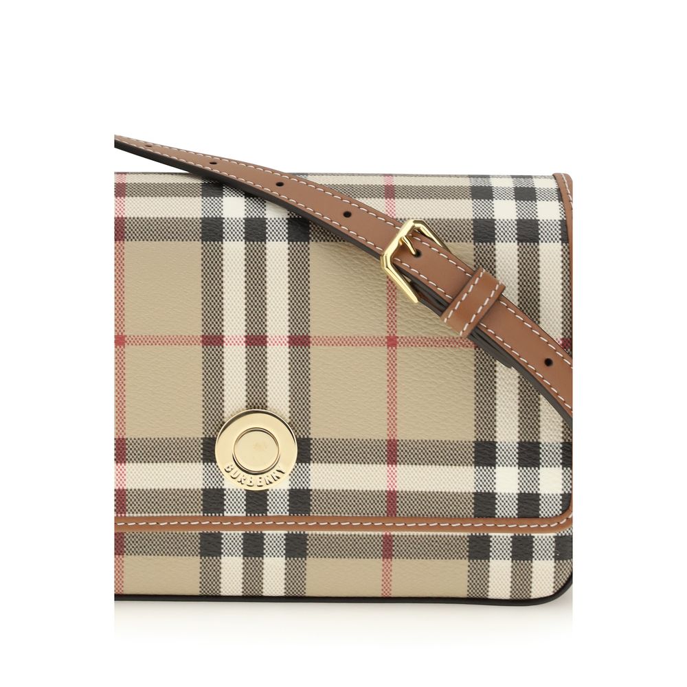 Beige Synthetic Wallet with Classic Check Pattern