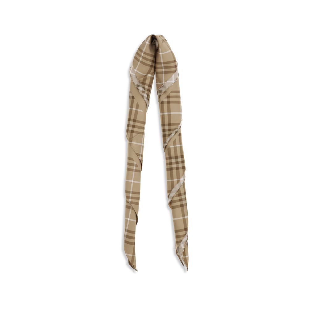 Beige Silk Scarf with Burberry Equestrian Knight Design