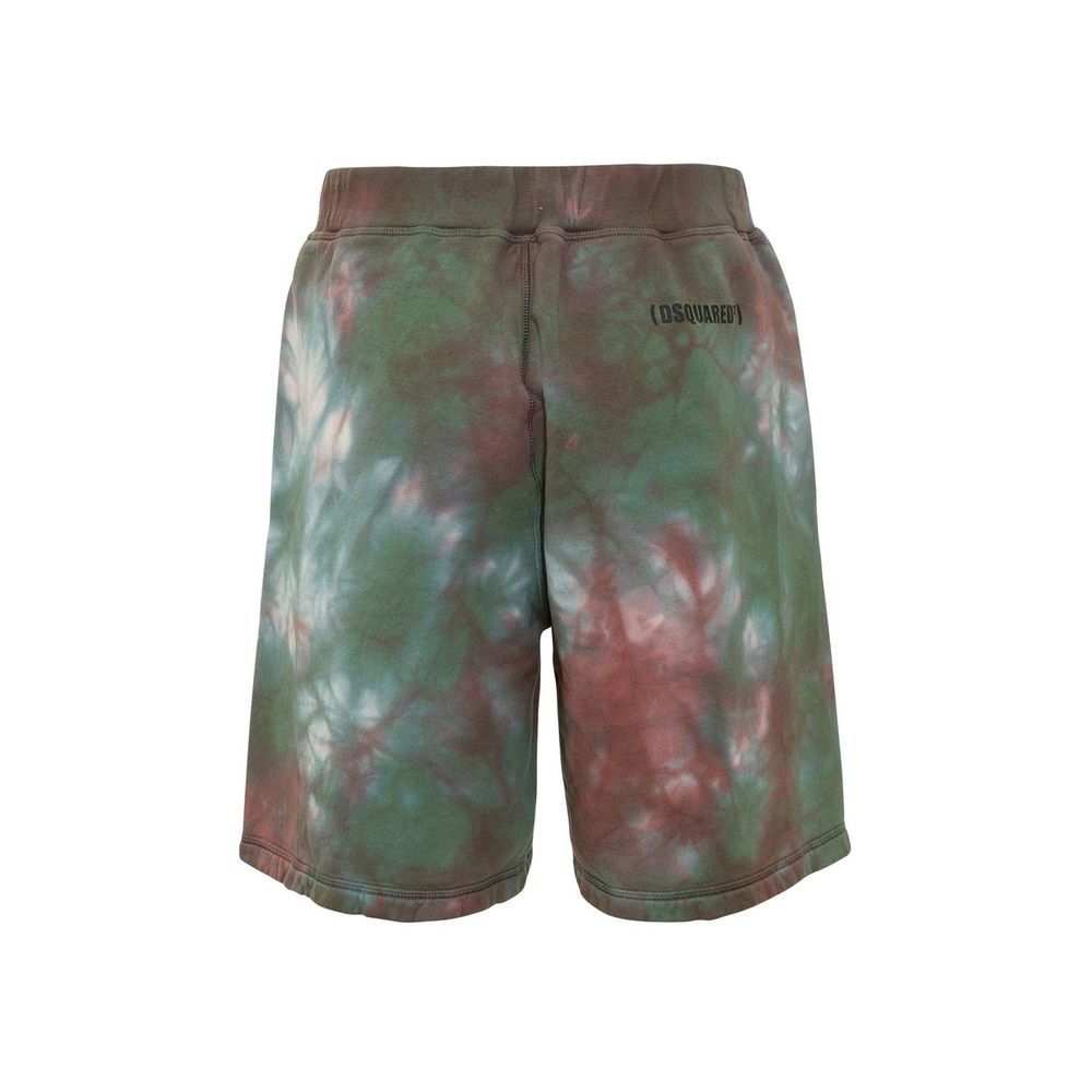 Zweifarbige Baumwollshorts mit Gummibund und Taschen