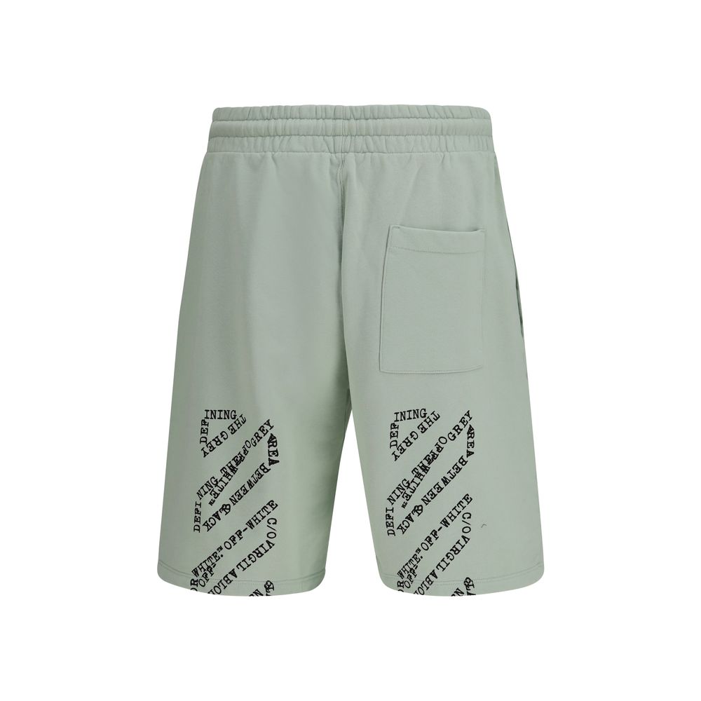 Bicolor Cotton Bermuda Shorts with Arrow Graphic