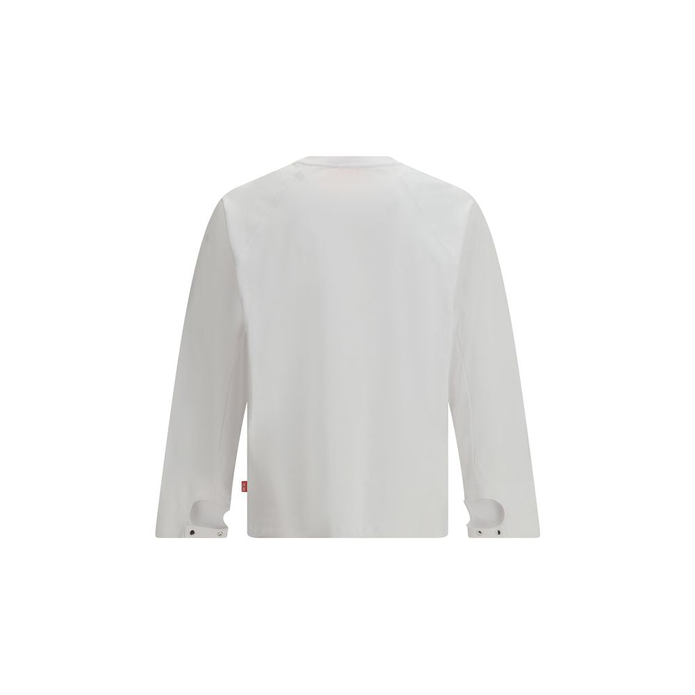 White Cotton Oversize Long-Sleeve T-Shirt