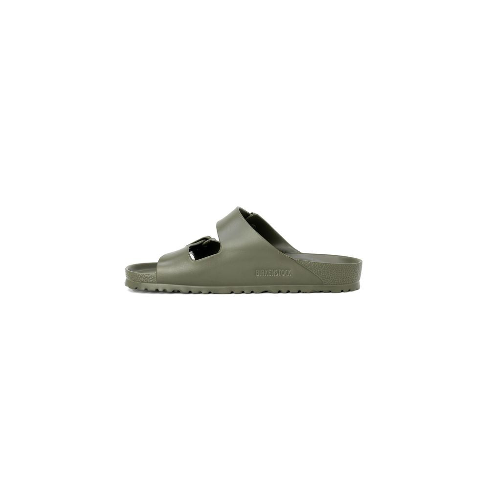 Green Synthetic Flat Sandals with Adjustable Straps