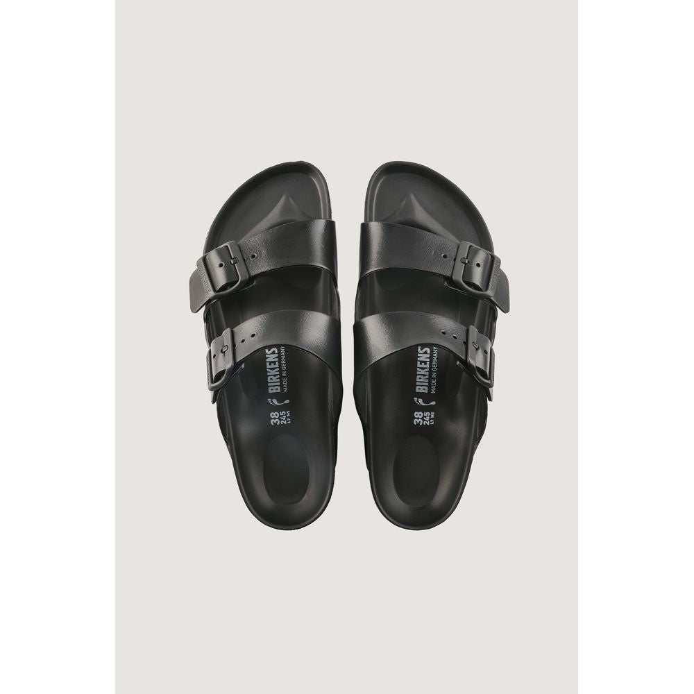 Black Synthetic Sandals with Adjustable Straps