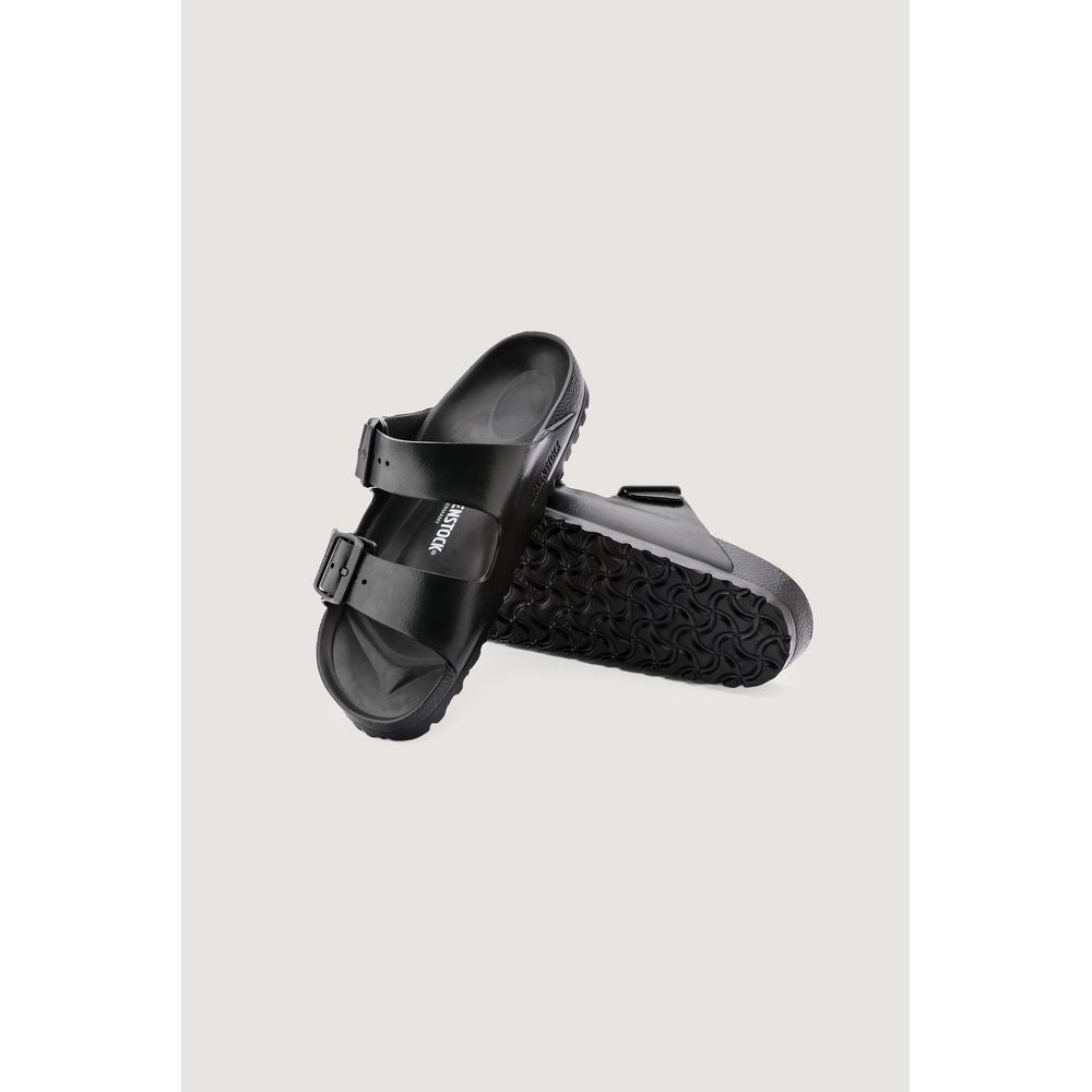 Black Synthetic Sandals with Adjustable Straps