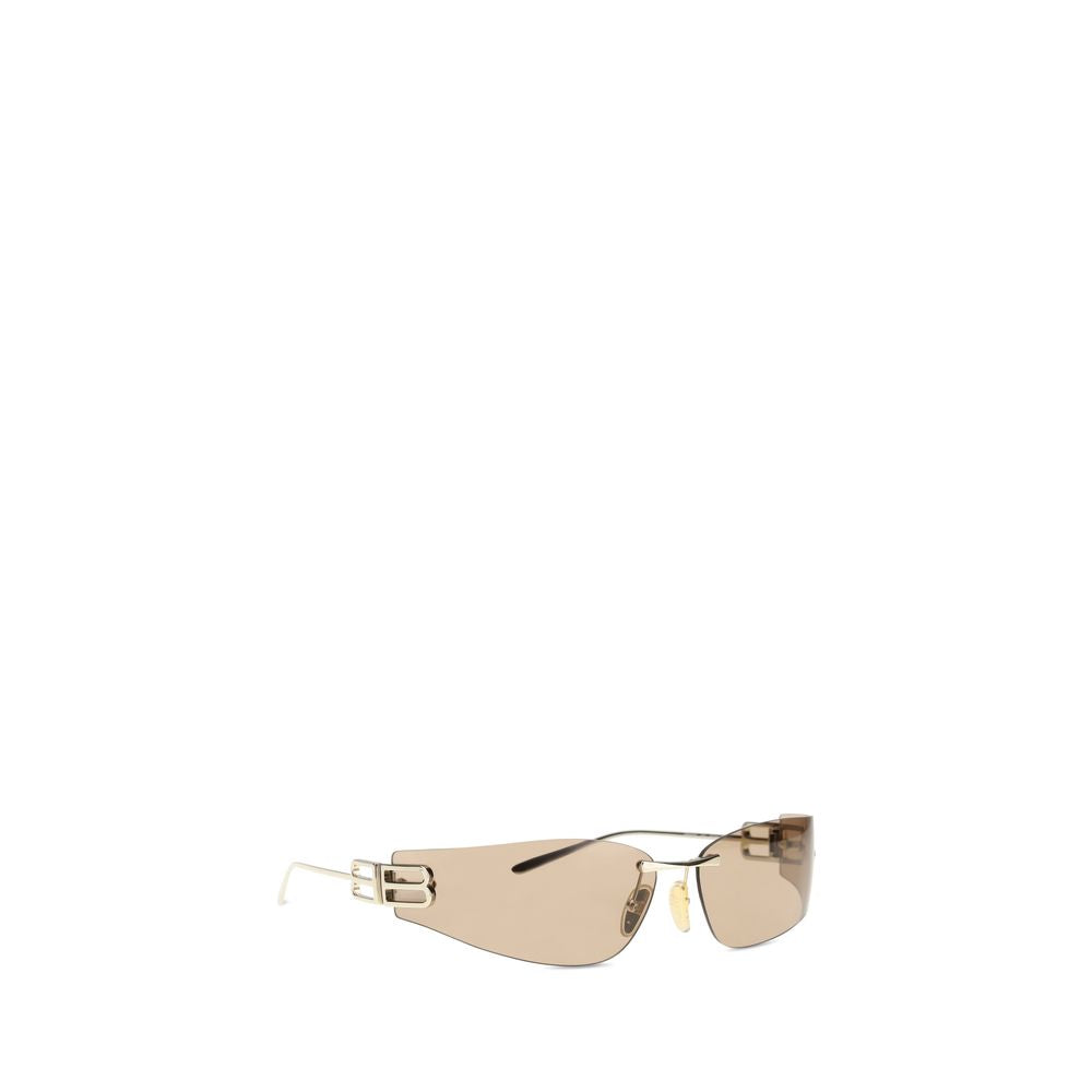 Gold Synthetic Metal Sunglasses with Logo Detail