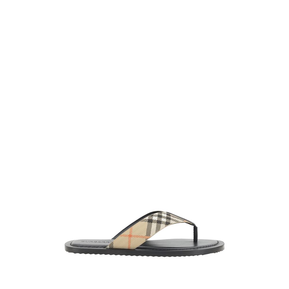 Multicolor Synthetic Flat Sandals with Archive Check Strap