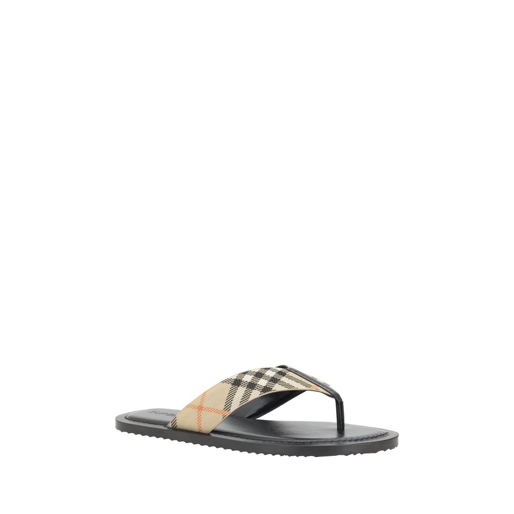 Multicolor Synthetic Flat Sandals with Archive Check Strap
