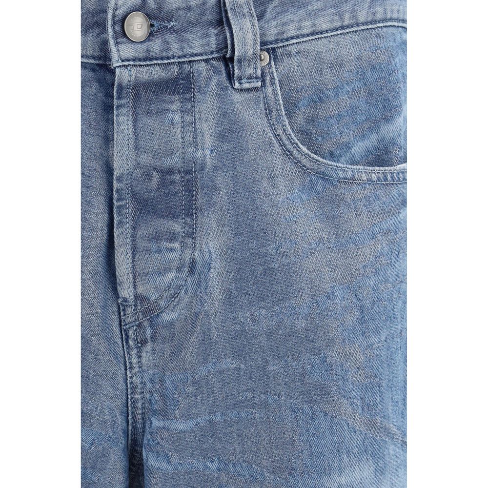 Blaue Jeans aus Baumwolle mit geradem Bein