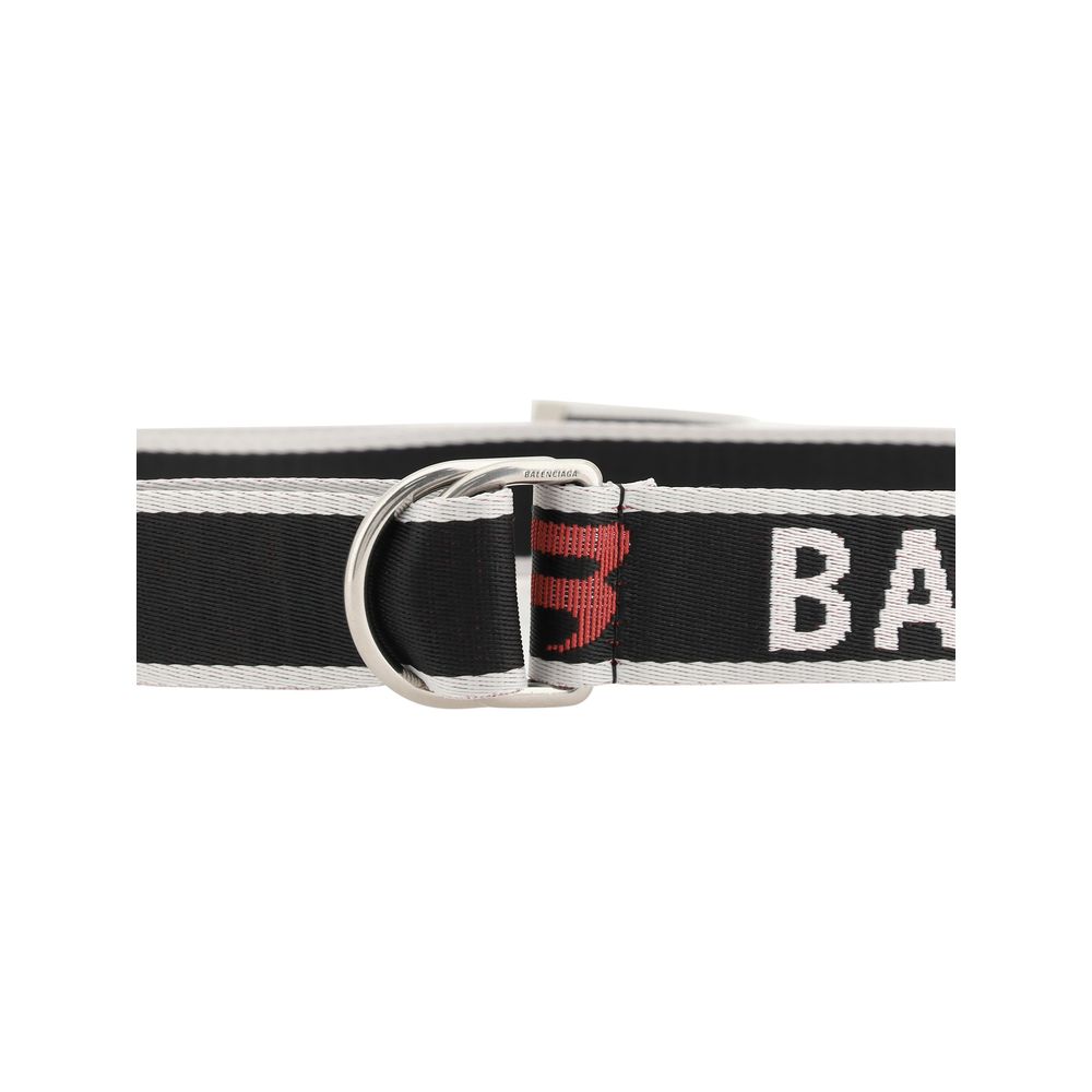 Multicolor Synthetic Belt with Jacquard Logo