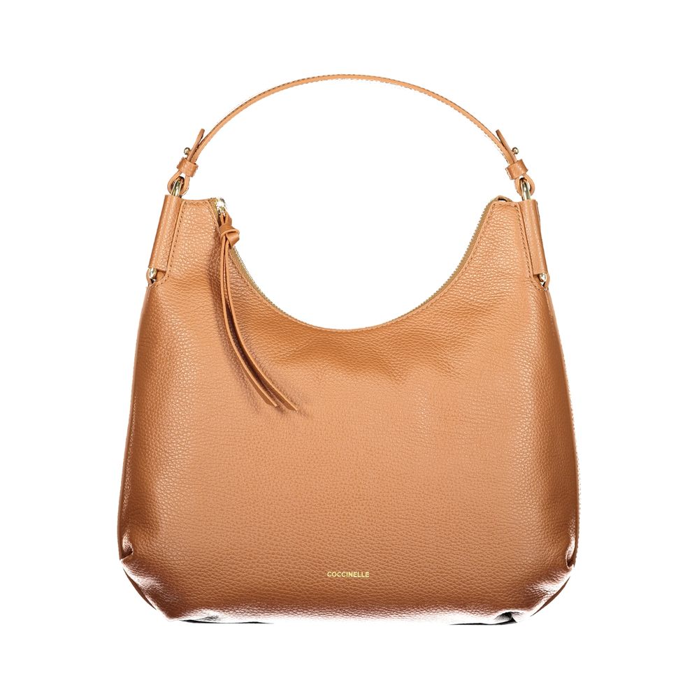 Brown Leather Handbag with Adjustable Strap