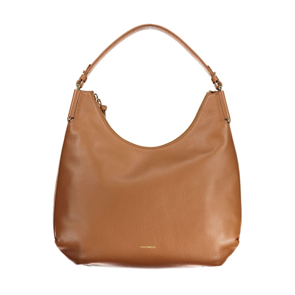 Marrone Leather Handbag with Adjustable Strap by Coccinelle