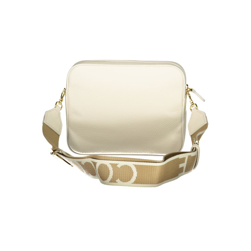 Bianco Lederhandtasche mit verstellbarem Riemen von Coccinelle
